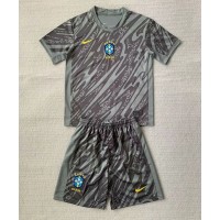 Camiseta Brasil Portero Primera Equipación Replica Copa America 2024 para niños mangas cortas (+ Pantalones cortos)